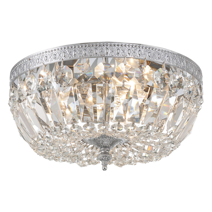 Crystorama 3 Light Spectra Crystal English Bronze Flush Mount