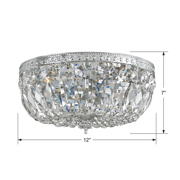 Crystorama Crystorama 3 Light Spectra Crystal English Bronze Flush Mount