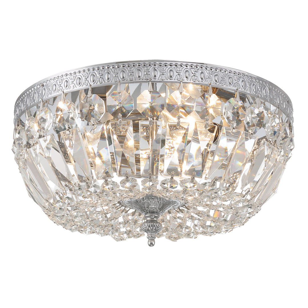 Crystorama 3 Light Spectra Crystal English Bronze Flush Mount