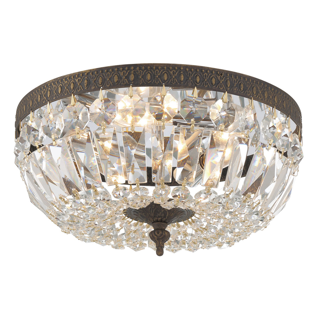 Crystorama Crystorama 3 Light Spectra Crystal English Bronze Flush Mount