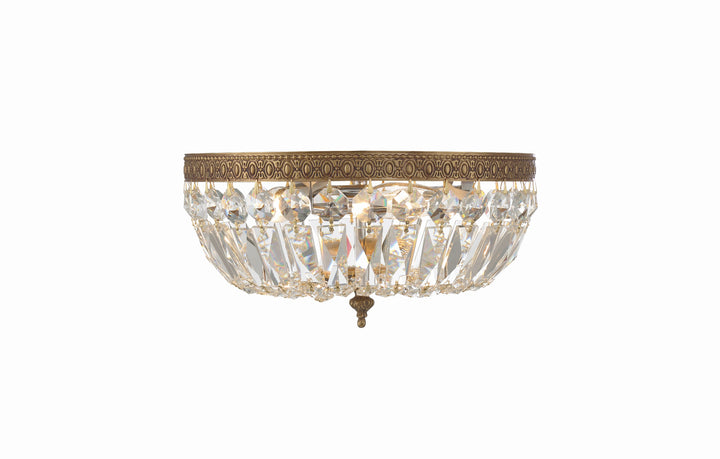 Crystorama Crystorama 3 Light Spectra Crystal English Bronze Flush Mount