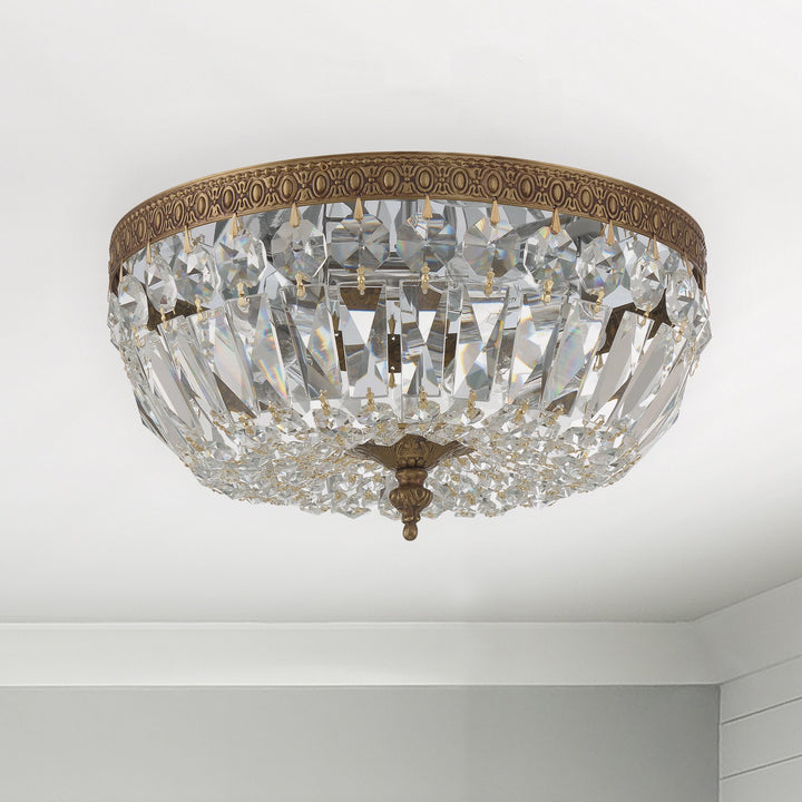 Crystorama Crystorama 3 Light Spectra Crystal English Bronze Flush Mount