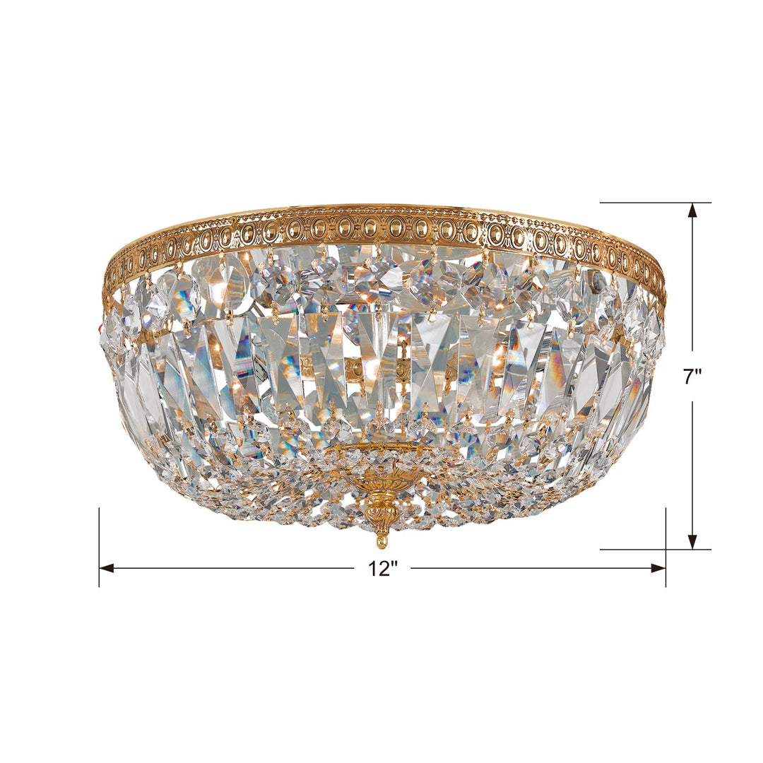 Crystorama Crystorama 3 Light Spectra Crystal English Bronze Flush Mount