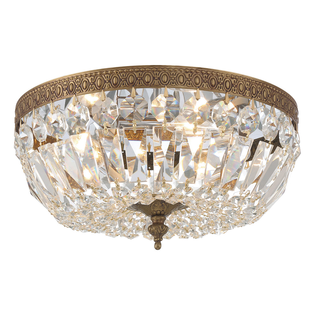 Crystorama 3 Light Spectra Crystal English Bronze Flush Mount