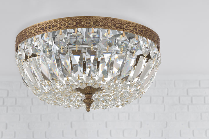 Crystorama Crystorama 3 Light Spectra Crystal English Bronze Flush Mount