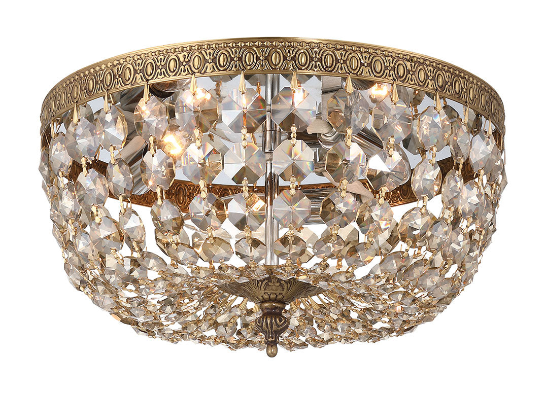 Crystorama Crystorama 3 Light Spectra Crystal English Bronze Flush Mount