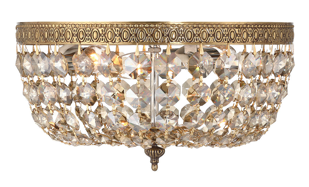 Crystorama Crystorama 3 Light Spectra Crystal English Bronze Flush Mount