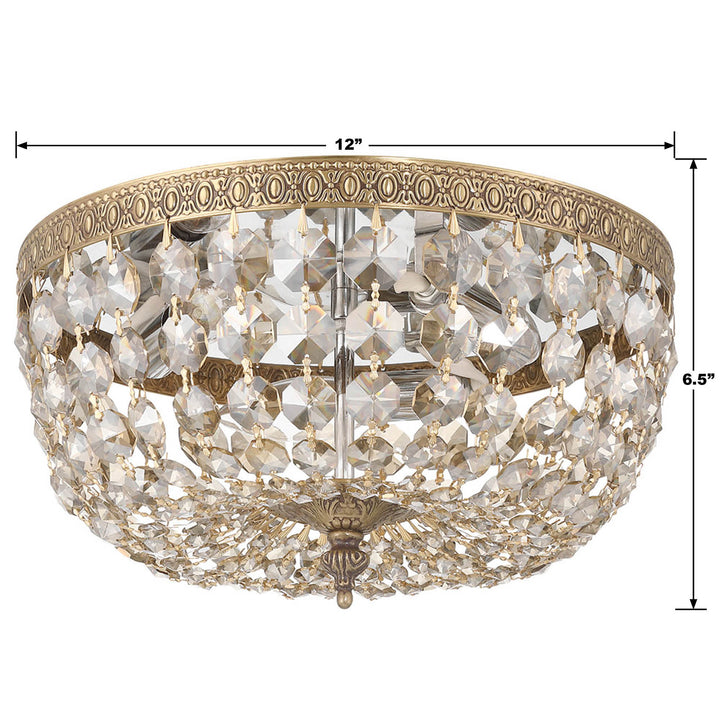 Crystorama Crystorama 3 Light Spectra Crystal English Bronze Flush Mount