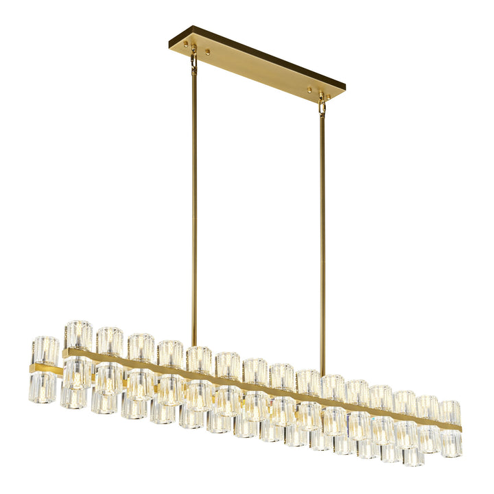 Anderson 60 Light Rectangular Chandelier, Crystal & Gold