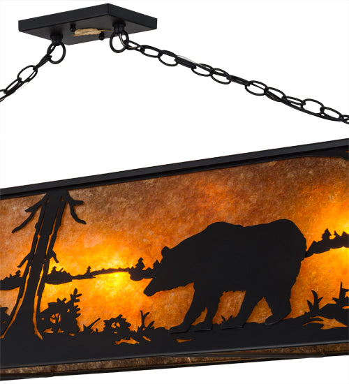 61"L Bear At Lake Oblong Pendant