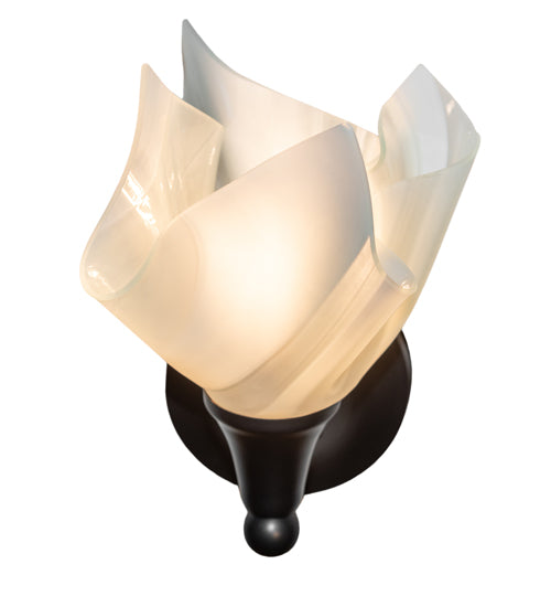 9" Wide Metro Blanco Swirl Wall Sconce