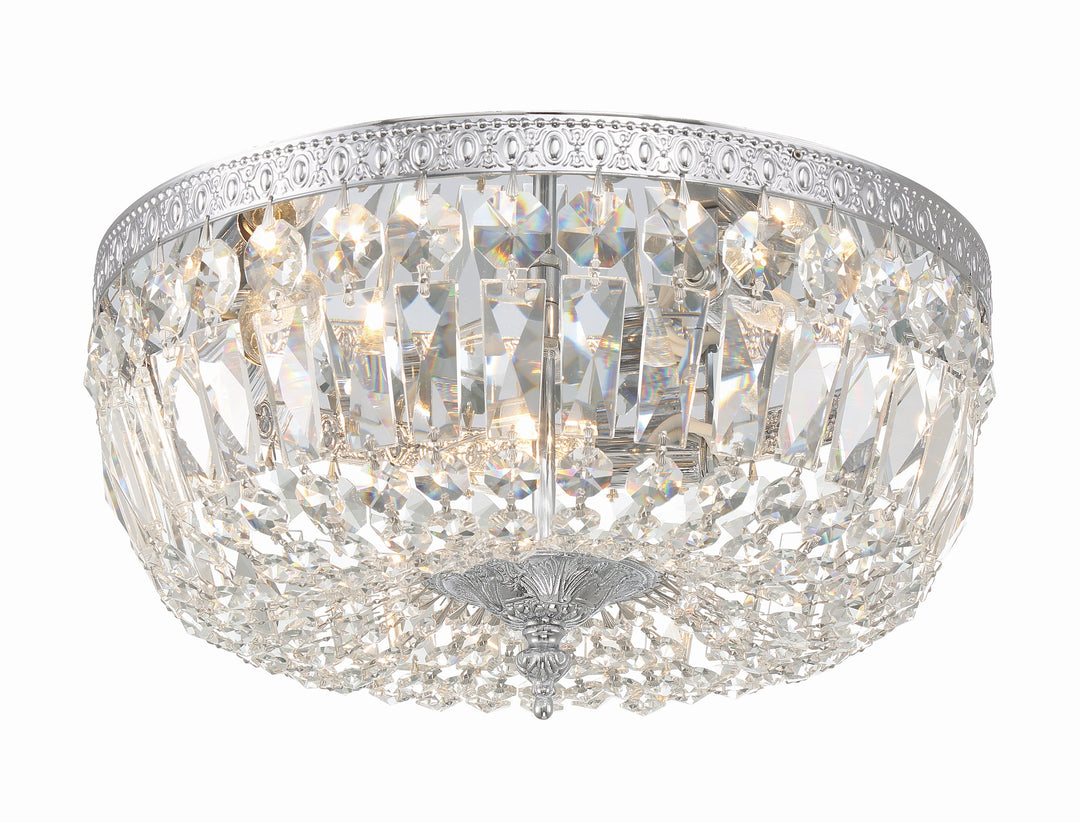 Crystorama Crystorama 3 Light English Bronze Hand Cut Crystal Flush Mount