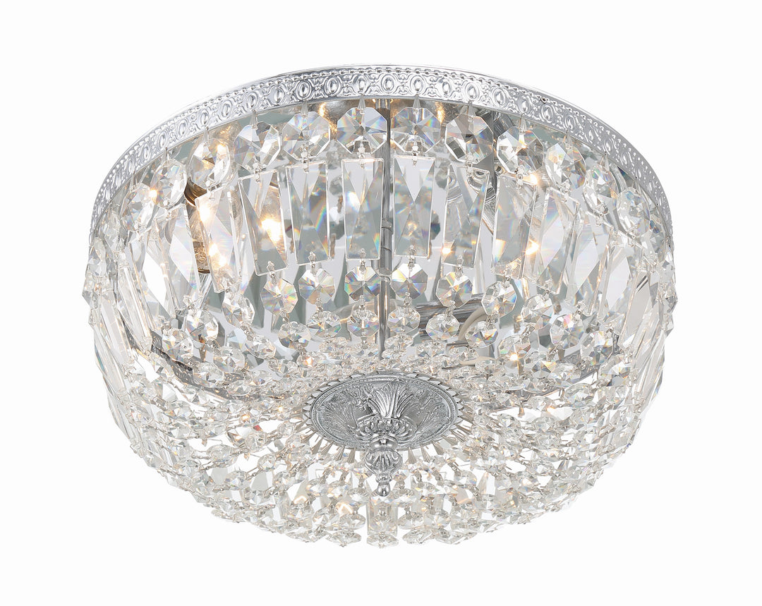 Crystorama Crystorama 3 Light English Bronze Hand Cut Crystal Flush Mount