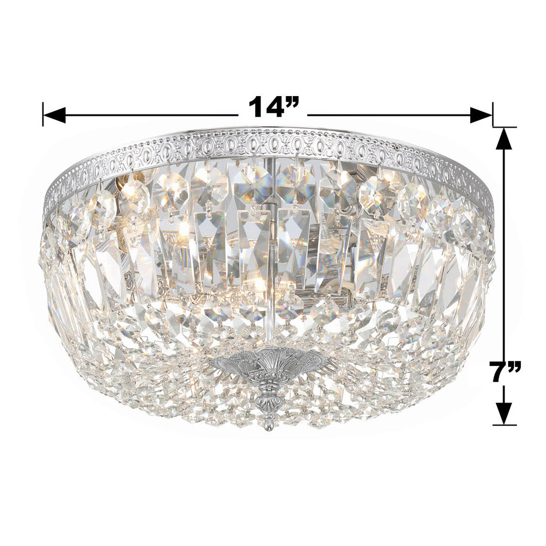 Crystorama Crystorama 3 Light English Bronze Hand Cut Crystal Flush Mount