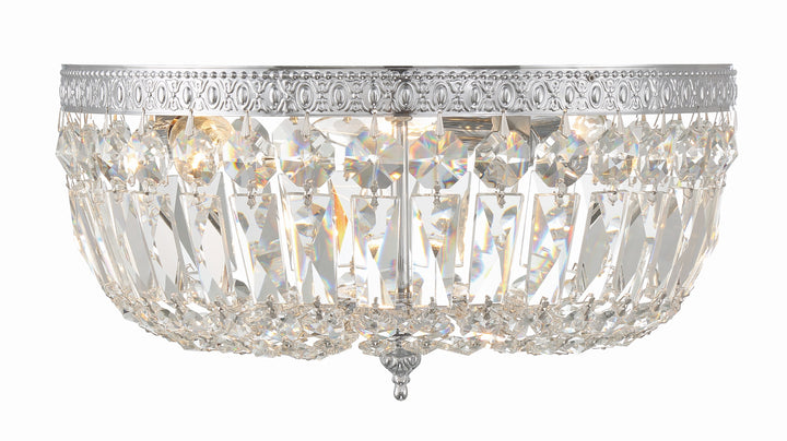 Crystorama Crystorama 3 Light English Bronze Hand Cut Crystal Flush Mount