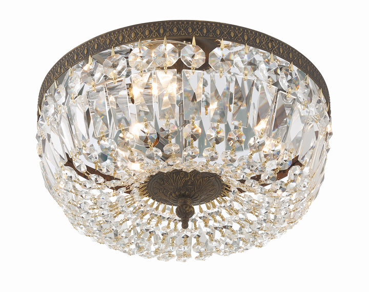 Crystorama Crystorama 3 Light English Bronze Hand Cut Crystal Flush Mount