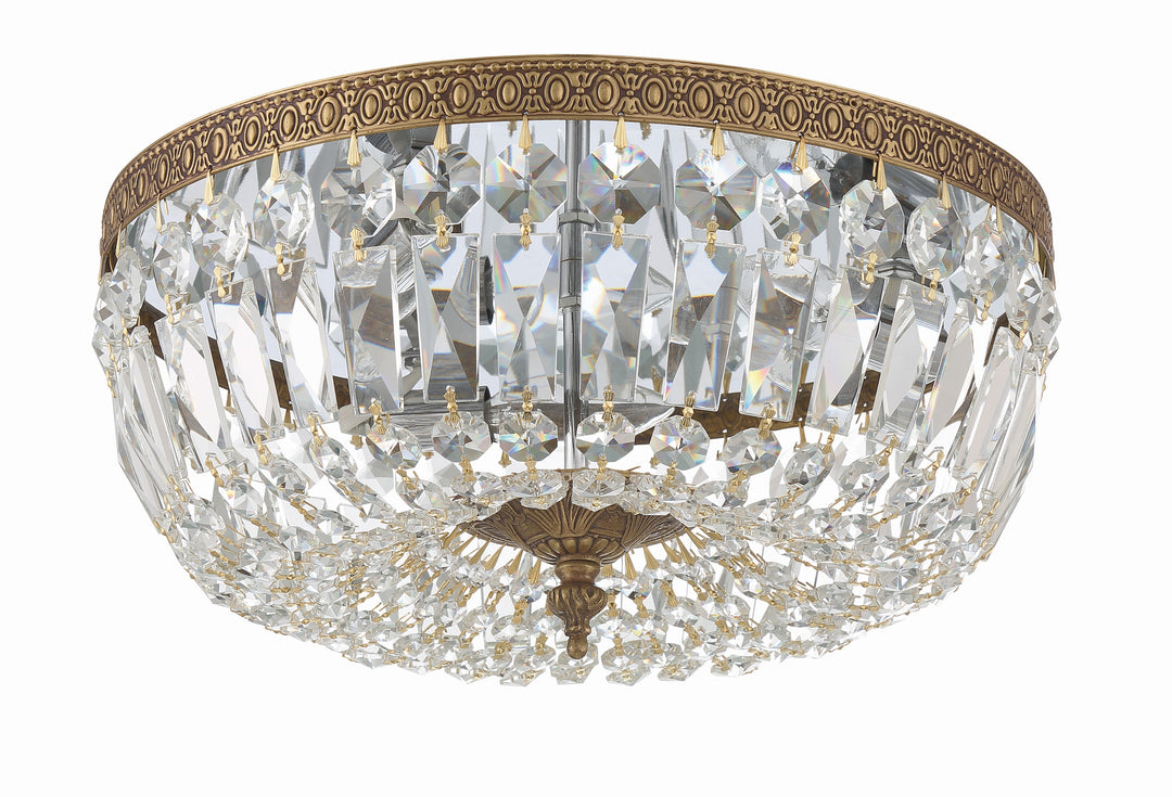 Crystorama Crystorama 3 Light English Bronze Hand Cut Crystal Flush Mount