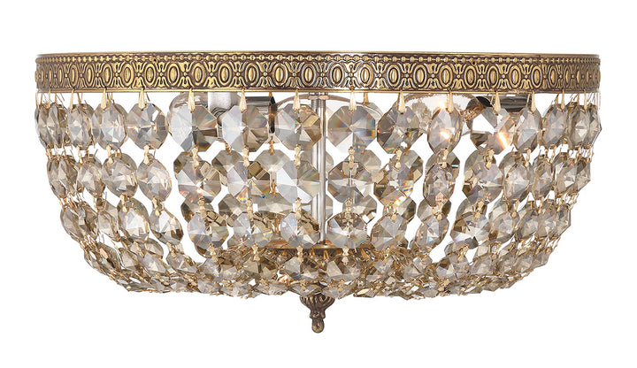 Crystorama Crystorama 3 Light English Bronze Hand Cut Crystal Flush Mount