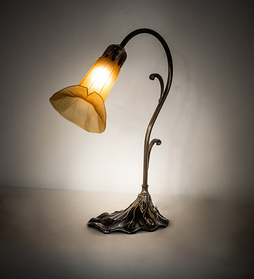 15" High Amber Pond Lily Accent Lamp