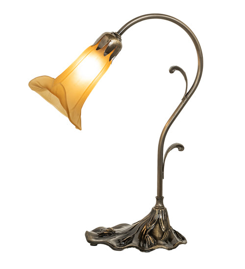 15" High Amber Pond Lily Accent Lamp