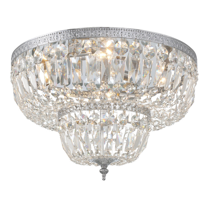 Crystorama 4 Light Spectra Crystal English Bronze Flush Mount