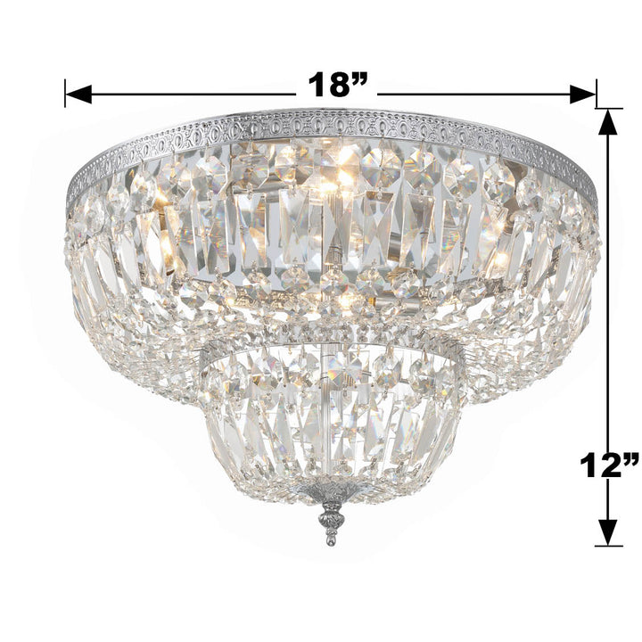 Crystorama Crystorama 4 Light Spectra Crystal English Bronze Flush Mount