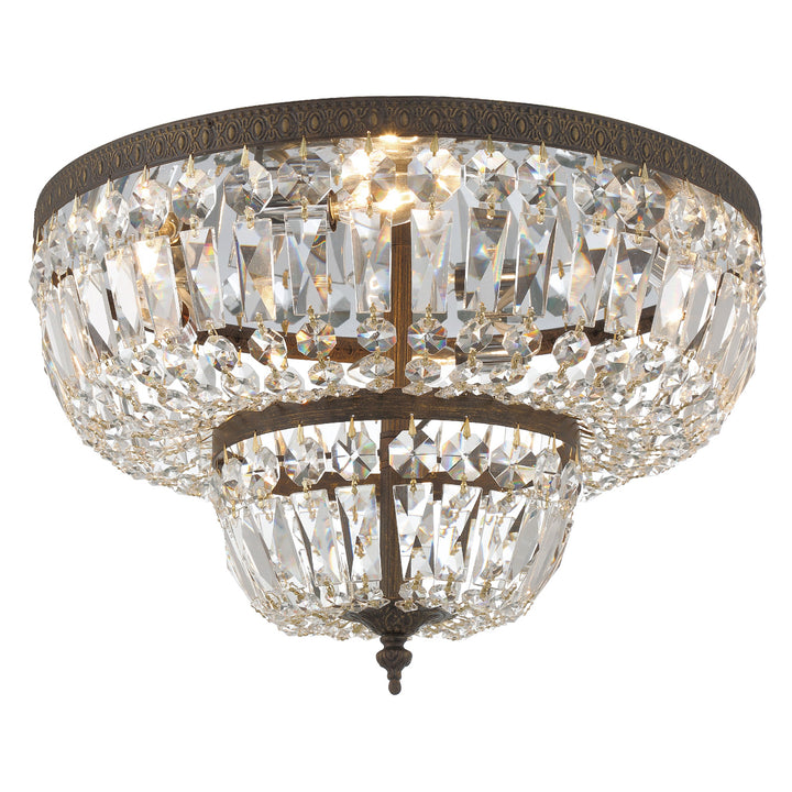 Crystorama Crystorama 4 Light Spectra Crystal English Bronze Flush Mount