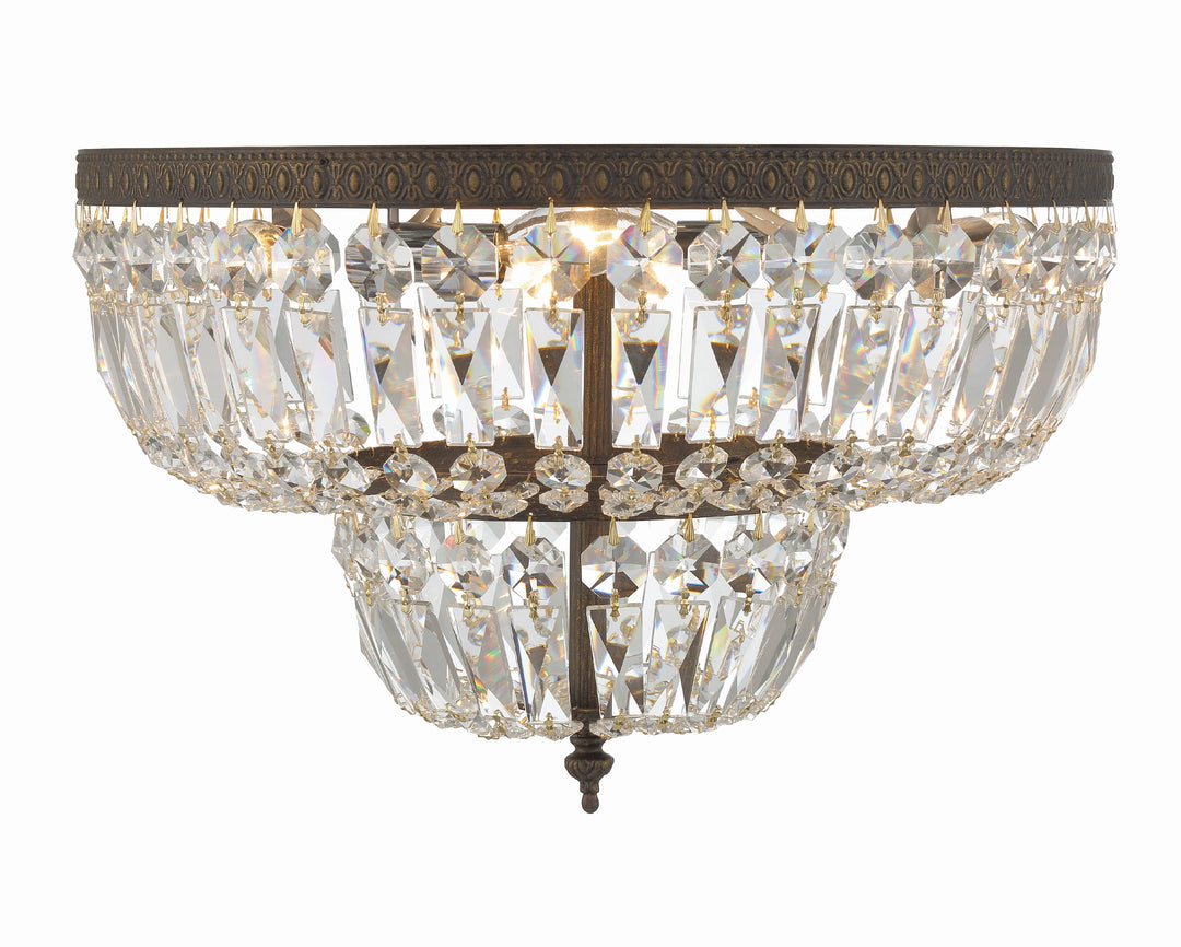 Crystorama Crystorama 4 Light Spectra Crystal English Bronze Flush Mount