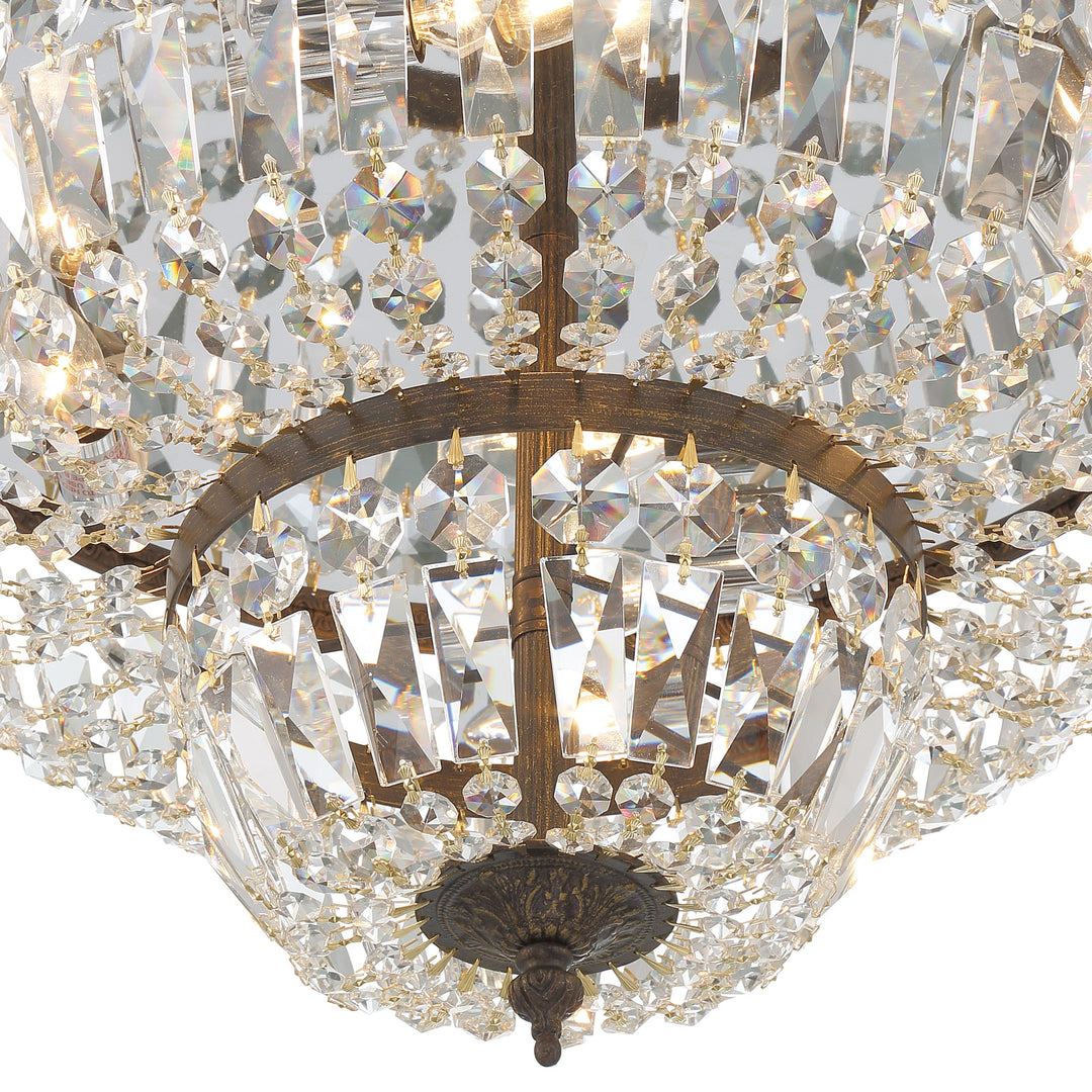 Crystorama Crystorama 4 Light Spectra Crystal English Bronze Flush Mount