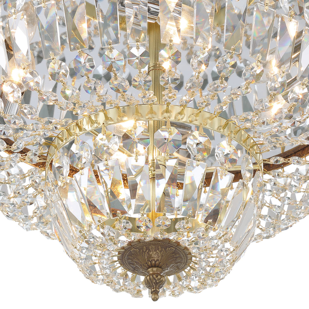 Crystorama Crystorama 4 Light Spectra Crystal English Bronze Flush Mount