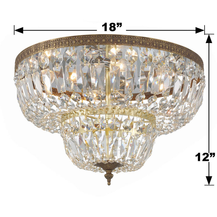 Crystorama Crystorama 4 Light Spectra Crystal English Bronze Flush Mount