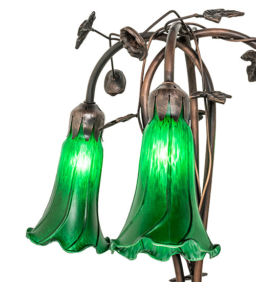 58" High Green Tiffany Pond Lily 3 Light Floor Lamp