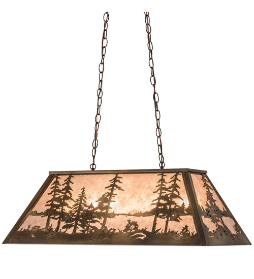 33" Long Tall Pines Oblong Pendant