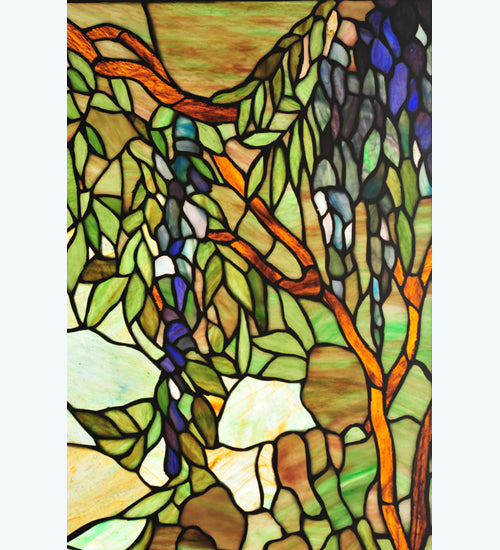 15.25"W X 36.25"H Tiffany Wisteria & Snowball Custom Stained Glass Window