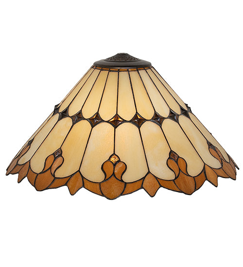 20" Wide Nouveau Cone Stained Glass Shade