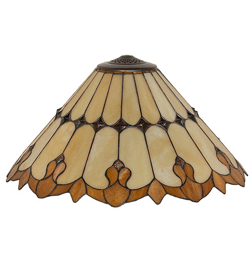 20" Wide Nouveau Cone Stained Glass Shade