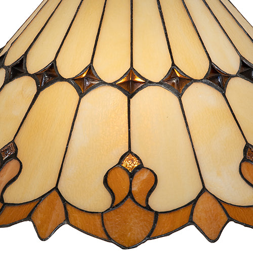 20" Wide Nouveau Cone Stained Glass Shade