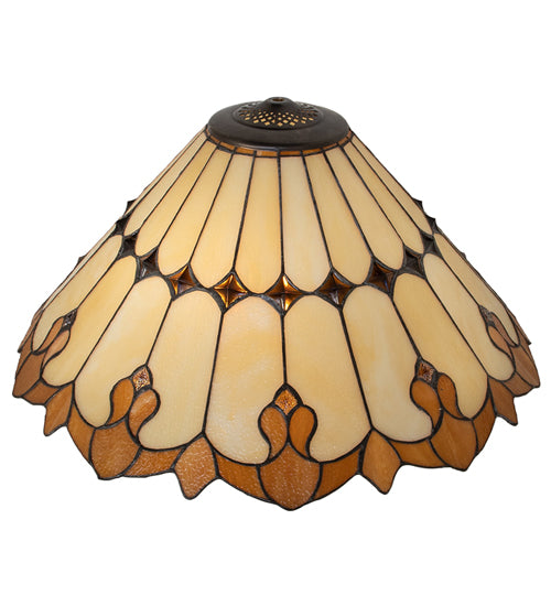 20" Wide Nouveau Cone Stained Glass Shade