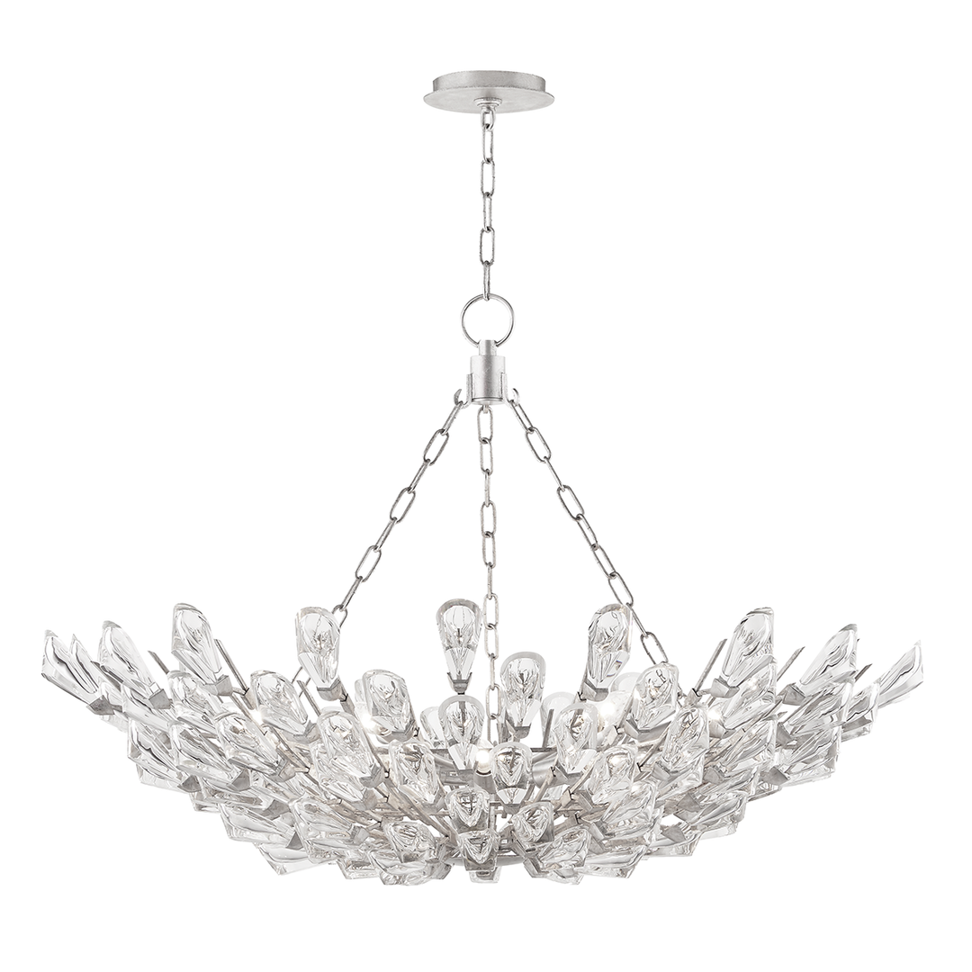 Tulip Chandelier 20" - Silver Leaf