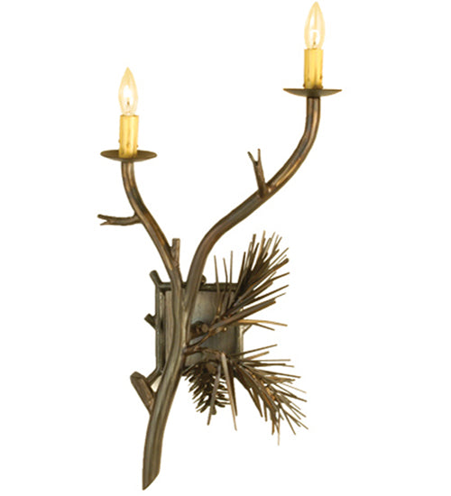 13" Wide Lone Pine 2 Light Wall Sconce