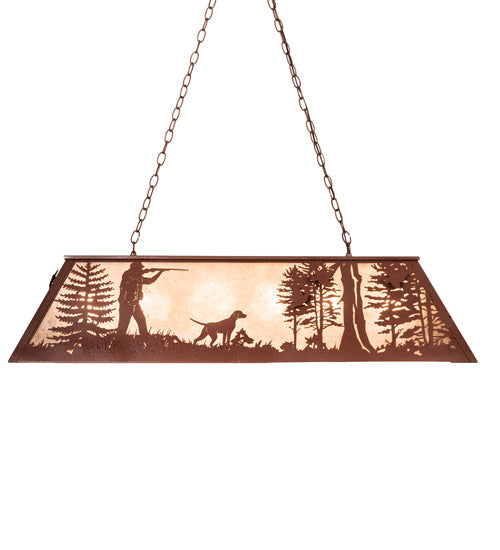 48"L Quail Hunter W/Dog Oblong Pendant