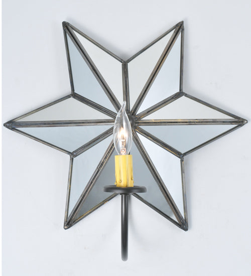 15"W Mirrored Star Wall Sconce