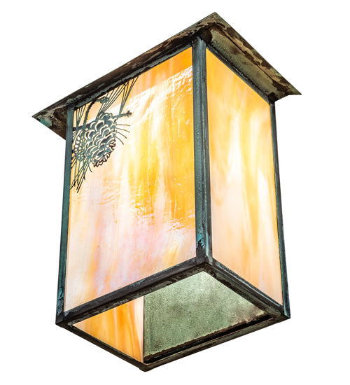 12" Wide Seneca Winter Pine Wall Sconce