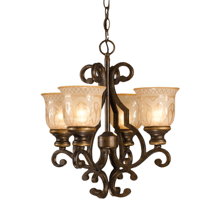 Crystorama Norwalk 4 Light Bronze Umber Mini Chandelier