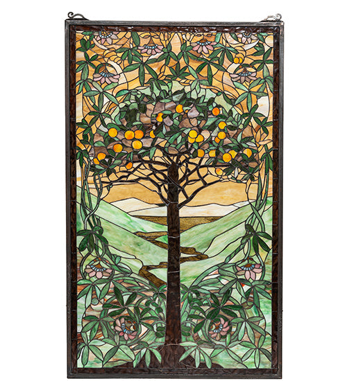 29"W X 48"H Tiffany Tree Of Life Stained Glass Window