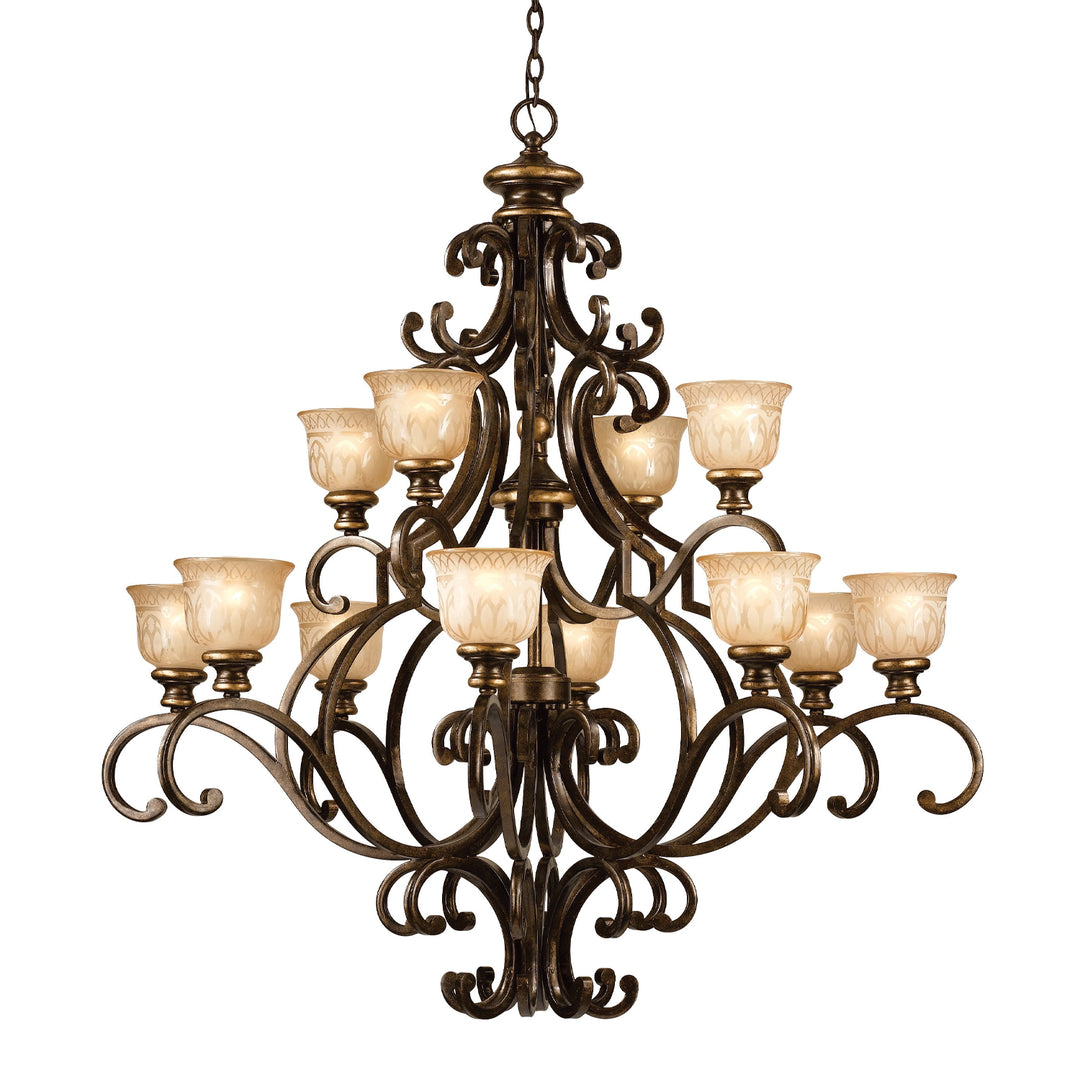 Norwalk 12 Light Bronze Umber Chandelier