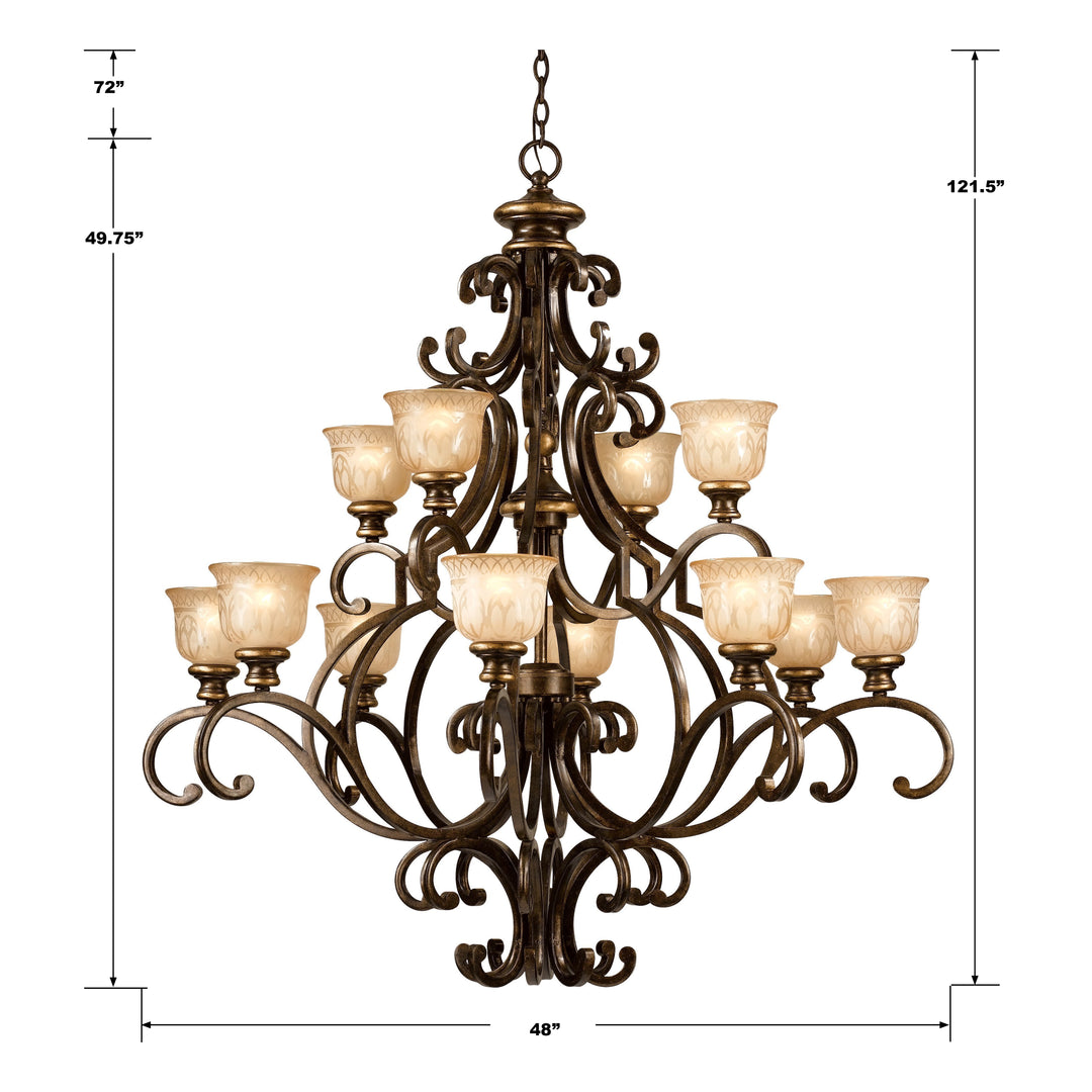 Crystorama Norwalk 12 Light Bronze Umber Chandelier