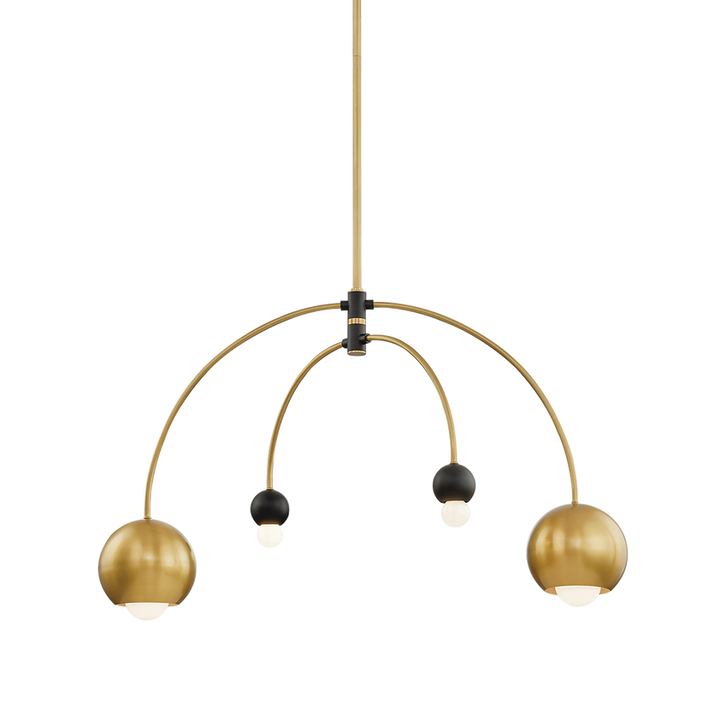 Willow Chandelier 23" - Aged Brass/Dusk Black