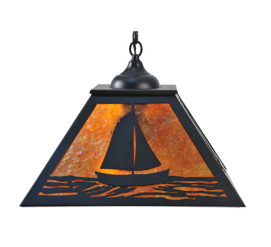 16"Sq Sailboat Pendant