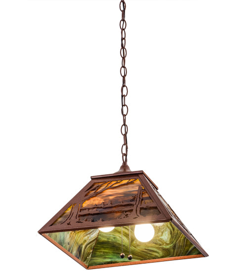 16"Sq Quiet Pond Pendant